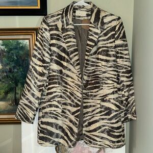 Cache Animal Print Vintage Blazer Suit Jacket 8 M L Zebra